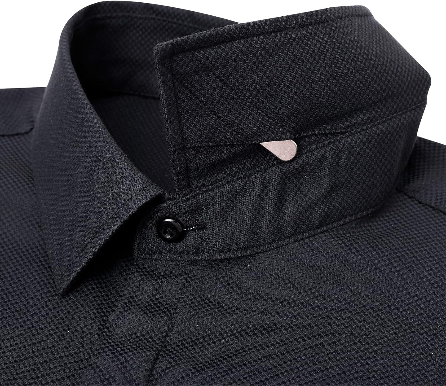 image:imageMens Dress Shirts French Cuff Regular Fit Formal Tuxedo Cufflinks Shirt French cuff Cufflinks shirt Long sleeve Regular fit for Wedding Prom Business Fathers day Evening Formal occasionBlack