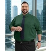 Alimens & Gentle Big and Tall Dress Shirts for Men with Pocket(2XL-6XL B＆T) | Office Work,Business Casual,Wedding,Formal Event,Interview,Wrinkle-Free,4-Way Stretch,Soft,Breathable,Polyester Spandex(Dark Green)