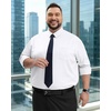 Alimens & Gentle Big and Tall Dress Shirts for Men with Pocket(2XL-6XL B＆T) | Office Work,Business Casual,Wedding,Formal Event,Interview,Wrinkle-Free,4-Way Stretch,Soft,Breathable,Polyester Spandex(White)