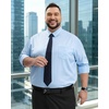 Alimens & Gentle Big and Tall Dress Shirts for Men with Pocket(2XL-6XL B＆T) | Office Work,Business Casual,Wedding,Formal Event,Interview,Wrinkle-Free,4-Way Stretch,Soft,Breathable,Polyester Spandex(Light Blue)