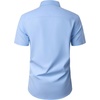 Mens Short Sleeve Dress Shirt Wrinkle Free Button Down Shirt with Pocket | Work Office, Wedding Graduation, Formal Business Casual, Party Family, Comfortable Gala, Easy Care Solid Fabric, Regular Fit(Light Blue)