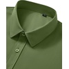 Mens Short Sleeve Dress Shirt Wrinkle Free Button Down Shirt with Pocket | Work Office, Wedding Graduation, Formal Business Casual, Party Family, Comfortable Gala, Easy Care Solid Fabric, Regular Fit(Army Green)
