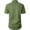 Mens Short Sleeve Dress Shirt Wrinkle Free Button Down Shirt with Pocket | Work Office, Wedding Graduation, Formal Business Casual, Party Family, Comfortable Gala, Easy Care Solid Fabric, Regular Fit(Army Green)