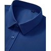 Mens Short Sleeve Dress Shirt Wrinkle Free Button Down Shirt with Pocket | Work Office, Wedding Graduation, Formal Business Casual, Party Family, Comfortable Gala, Easy Care Solid Fabric, Regular Fit(Blue)
