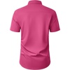 Mens Short Sleeve Dress Shirt Wrinkle Free Button Down Shirt with Pocket | Work Office, Wedding Graduation, Formal Business Casual, Party Family, Comfortable Gala, Easy Care Solid Fabric, Regular Fit(Hot Pink)