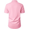 Mens Short Sleeve Dress Shirt Wrinkle Free Button Down Shirt with Pocket | Work Office, Wedding Graduation, Formal Business Casual, Party Family, Comfortable Gala, Easy Care Solid Fabric, Regular Fit(Pink)