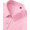 Mens Short Sleeve Dress Shirt Wrinkle Free Button Down Shirt with Pocket | Work Office, Wedding Graduation, Formal Business Casual, Party Family, Comfortable Gala, Easy Care Solid Fabric, Regular Fit(Pink)