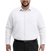 Alimens & Gentle Big and Tall Dress Shirts for Men with Pocket(2XL-6XL B＆T) | Office Work,Business Casual,Wedding,Formal Event,Interview,Wrinkle-Free,4-Way Stretch,Soft,Breathable,Polyester Spandex(White)