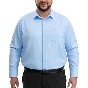 Alimens & Gentle Big and Tall Dress Shirts for Men with Pocket(2XL-6XL B＆T) | Office Work,Business Casual,Wedding,Formal Event,Interview,Wrinkle-Free,4-Way Stretch,Soft,Breathable,Polyester Spandex(Light Blue)