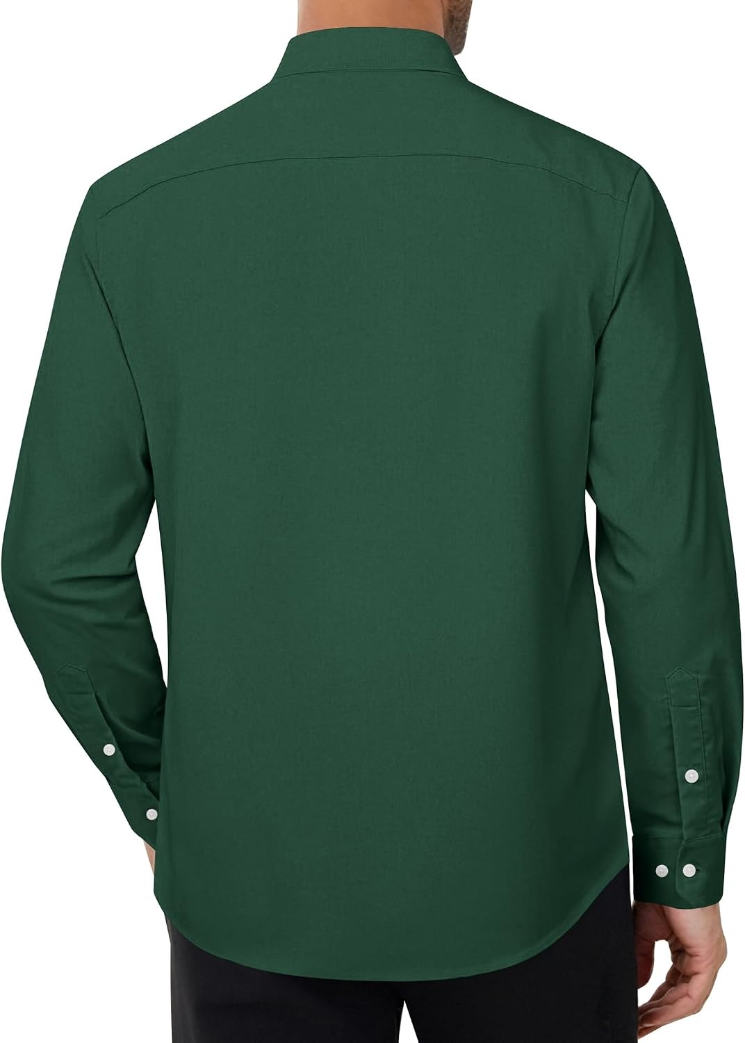 image:imageMens Oxford Stretch Shirt Casual Long Sleeve Button Down Dress Shirt Contrast Collar Cuffs Formal Casual Easy Care Stretch Comfort Regular Fit for Wedding Vacation Work Office WeekendGreen