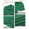 Mens Polo Shirts Short Sleeve Knit Stretch Lightweight Casual Summer Shirt | Breathable Wrinkle Free, No Shrinkage No Deformation, Knit Pleated Textured Design, Regular Fit， Vacation Wedding Business(Green)