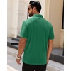 Mens Polo Shirts Short Sleeve Knit Stretch Lightweight Casual Summer Shirt | Breathable Wrinkle Free, No Shrinkage No Deformation, Knit Pleated Textured Design, Regular Fit， Vacation Wedding Business(Green)