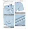 Mens Polo Shirts Short Sleeve Knit Stretch Lightweight Casual Summer Shirt | Breathable Wrinkle Free, No Shrinkage No Deformation, Knit Pleated Textured Design, Regular Fit， Vacation Wedding Business(Blue)