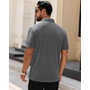 Mens Polo Shirts Short Sleeve Knit Stretch Lightweight Casual Summer Shirt | Breathable Wrinkle Free, No Shrinkage No Deformation, Knit Pleated Textured Design, Regular Fit， Vacation Wedding Business(Grey)