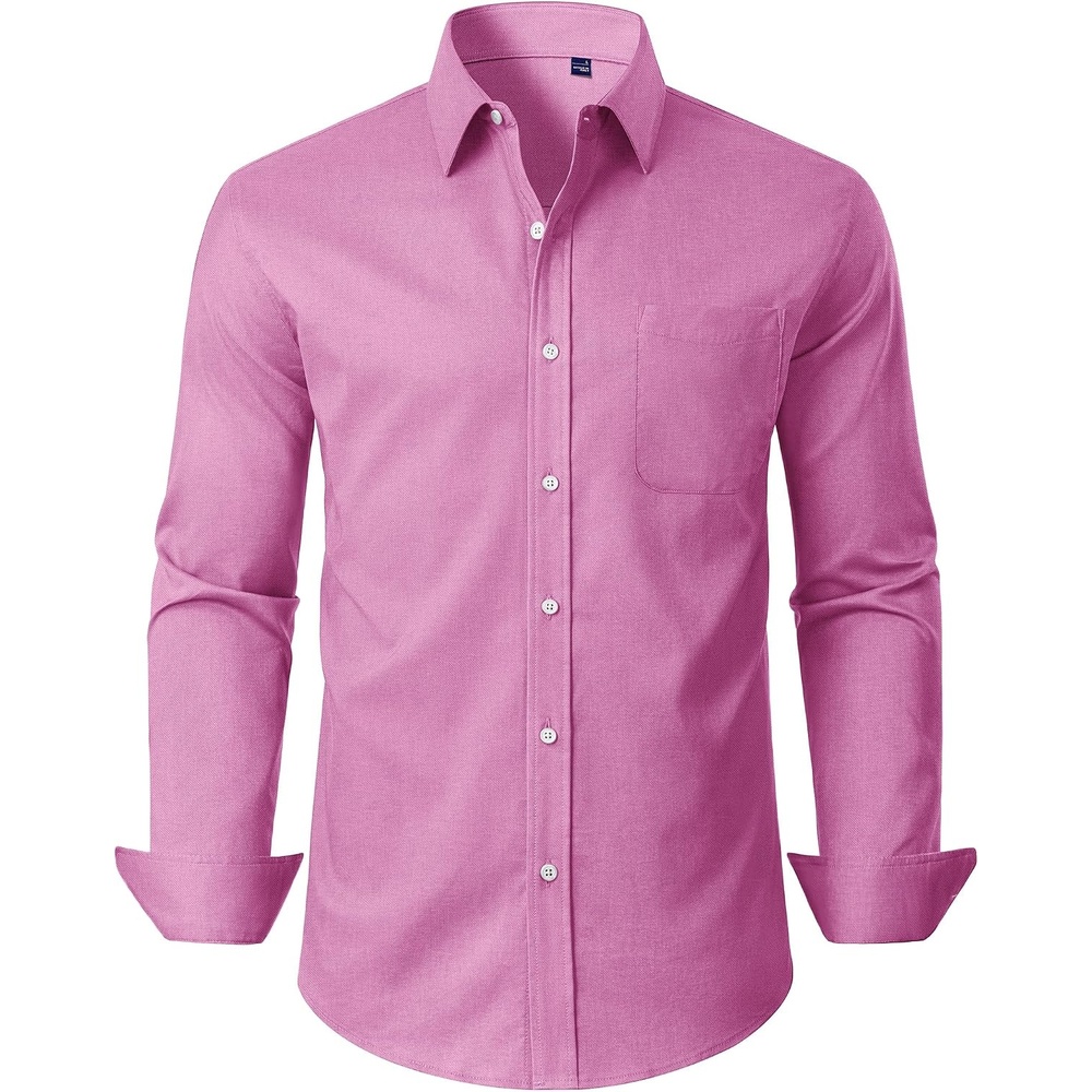 image:imageAlimens amp Gentle Mens Oxford Button Down Shirt with Pocket Stretch FabricWrinkle FreeRegular FitClassicBusiness CasualWeddingPink