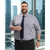 Alimens & Gentle Big and Tall Dress Shirts for Men with Pocket(2XL-6XL B＆T) | 4-Way Stretch,Wrinkle-Free,Soft,Breathable,Business Casual,Office Work,Wedding,Formal Event,Interview,Polyester Spandex(Grey)
