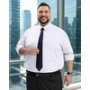Alimens & Gentle Big and Tall Dress Shirts for Men with Pocket(2XL-6XL B＆T) | 4-Way Stretch,Wrinkle-Free,Soft,Breathable,Business Casual,Office Work,Wedding,Formal Event,Interview,Polyester Spandex(White)