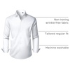 Men’s Dress Shirts Long Sleeve Stretch Wrinkle Free Work Button Down Shirt | Business Formal Office Wedding, Stretch Cotton Solid Fabric To Easy Care , Breathable Comfortable, Spread Collar Regular Fit(White)