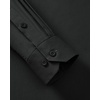 Men’s Dress Shirts Long Sleeve Stretch Wrinkle Free Work Button Down Shirt | Business Formal Office Wedding, Stretch Cotton Solid Fabric To Easy Care , Breathable Comfortable, Spread Collar Regular Fit(Black)