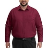 Alimens & Gentle Big and Tall Dress Shirts for Men with Pocket(2XL-6XL B＆T) | 4-Way Stretch,Wrinkle-Free,Soft,Breathable,Business Casual,Office Work,Wedding,Formal Event,Interview,Polyester Spandex(Burgundy)