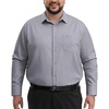 Alimens & Gentle Big and Tall Dress Shirts for Men with Pocket(2XL-6XL B＆T) | 4-Way Stretch,Wrinkle-Free,Soft,Breathable,Business Casual,Office Work,Wedding,Formal Event,Interview,Polyester Spandex(Grey)