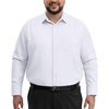 Alimens & Gentle Big and Tall Dress Shirts for Men with Pocket(2XL-6XL B＆T) | 4-Way Stretch,Wrinkle-Free,Soft,Breathable,Business Casual,Office Work,Wedding,Formal Event,Interview,Polyester Spandex(White)
