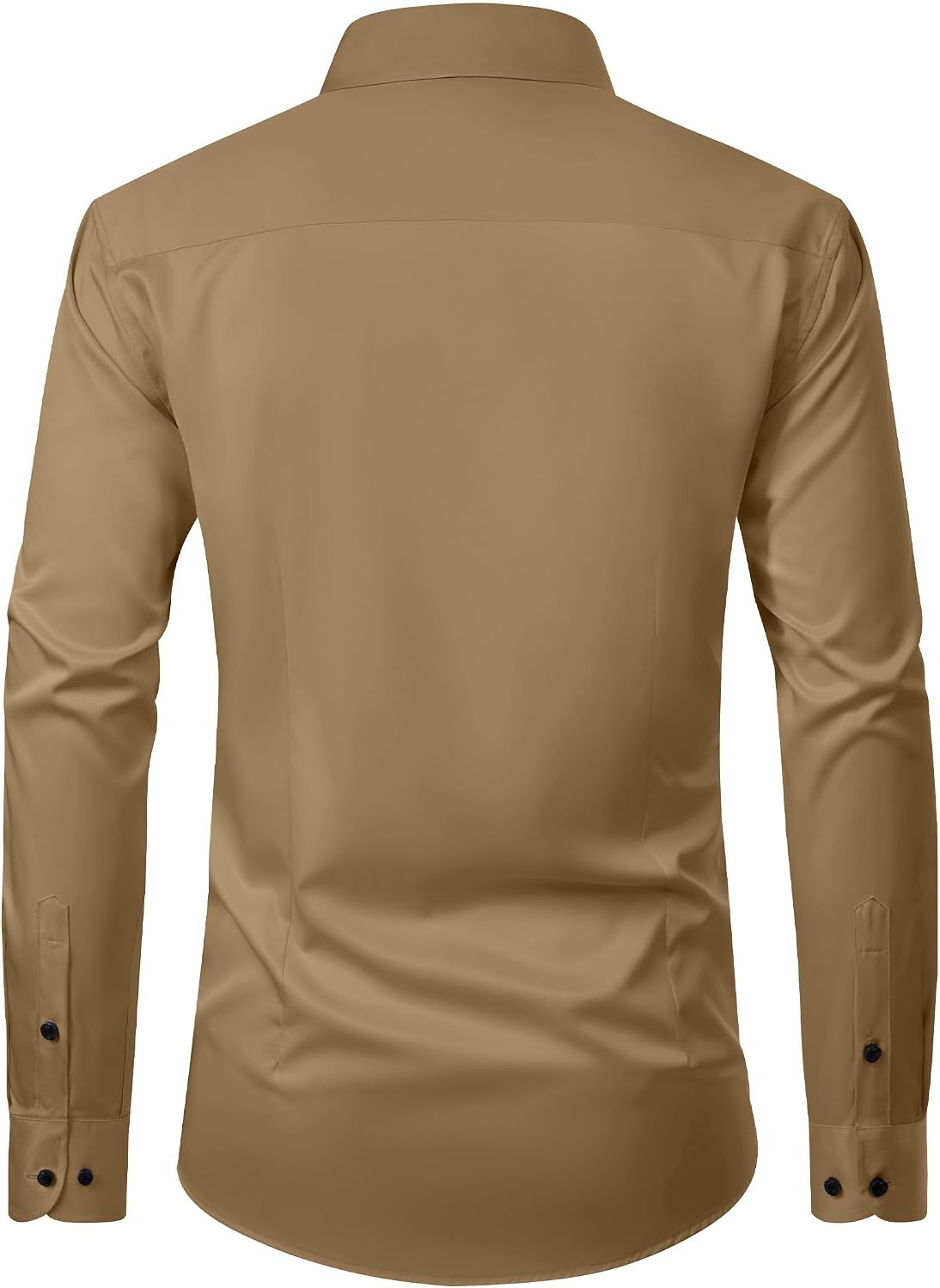 image:imageMens Dress Shirt Long Sleeve Wrinkle Free Stretch Button Down Shirts Non Iron Regular Fit Solid Color Button Up for Business Casual Wedding Office Work Party Dating Interview Meeting FormalKhaki