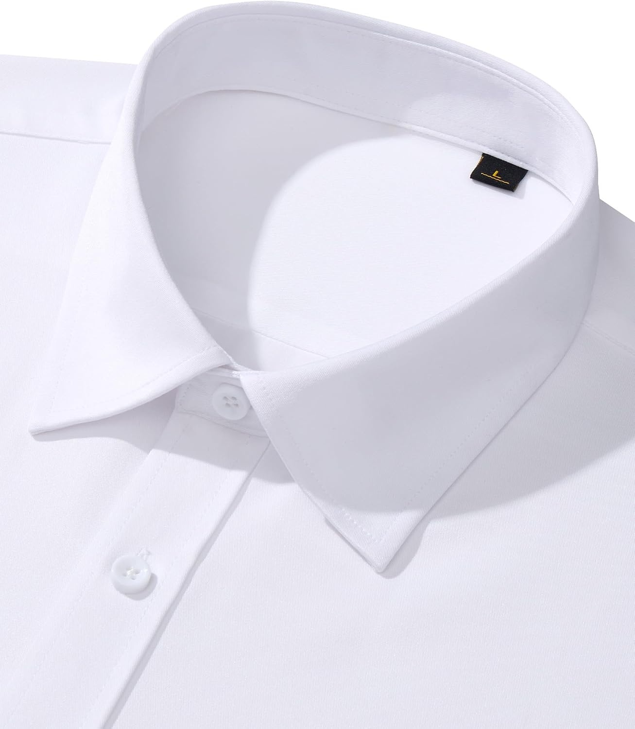 image:imageMens Dress Shirt Long Sleeve Wrinkle Free Stretch Button Down Shirts Non Iron Regular Fit Solid Color Button Up for Business Casual Wedding Office Work Party Dating Interview Meeting FormalSolid White