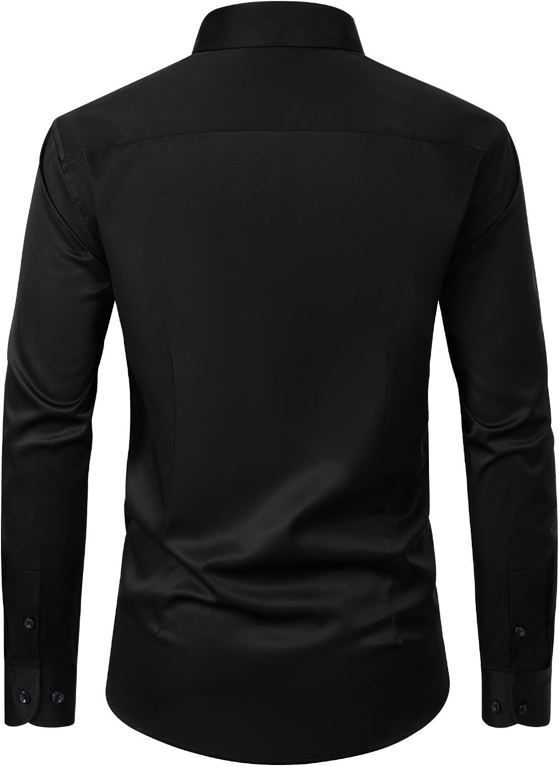 image:imageMens Dress Shirt Long Sleeve Wrinkle Free Stretch Button Down Shirts Non Iron Regular Fit Solid Color Button Up for Business Casual Wedding Office Work Party Dating Interview Meeting FormalBlack