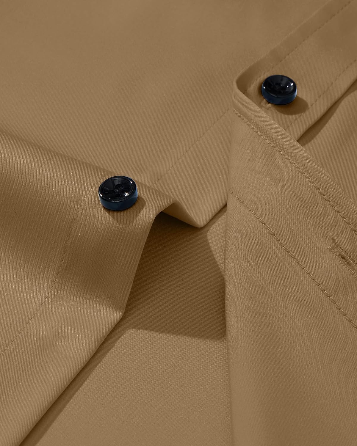 image:imageMens Dress Shirt Long Sleeve Wrinkle Free Stretch Button Down Shirts Non Iron Regular Fit Solid Color Button Up for Business Casual Wedding Office Work Party Dating Interview Meeting FormalKhaki