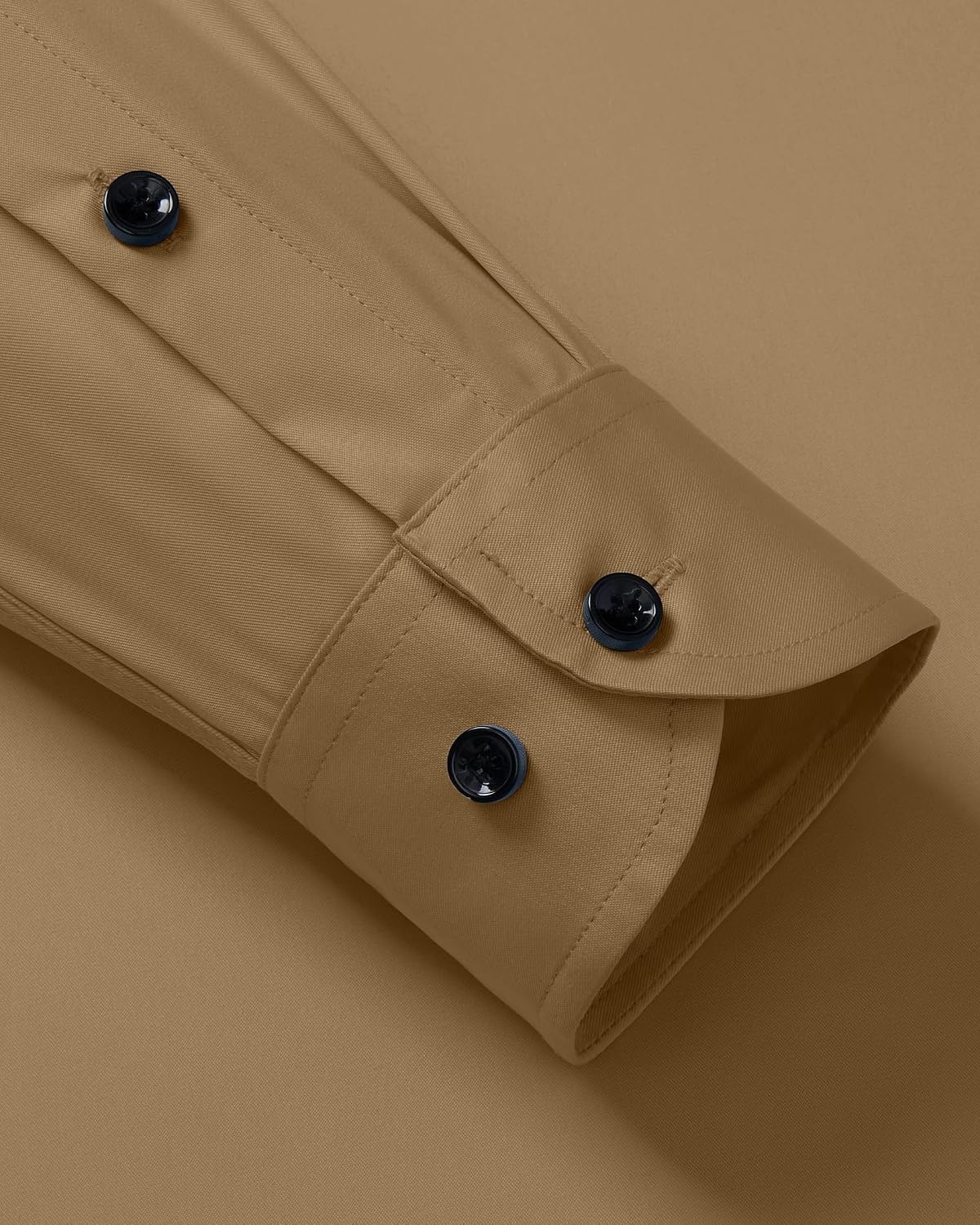 image:imageMens Dress Shirt Long Sleeve Wrinkle Free Stretch Button Down Shirts Non Iron Regular Fit Solid Color Button Up for Business Casual Wedding Office Work Party Dating Interview Meeting FormalKhaki