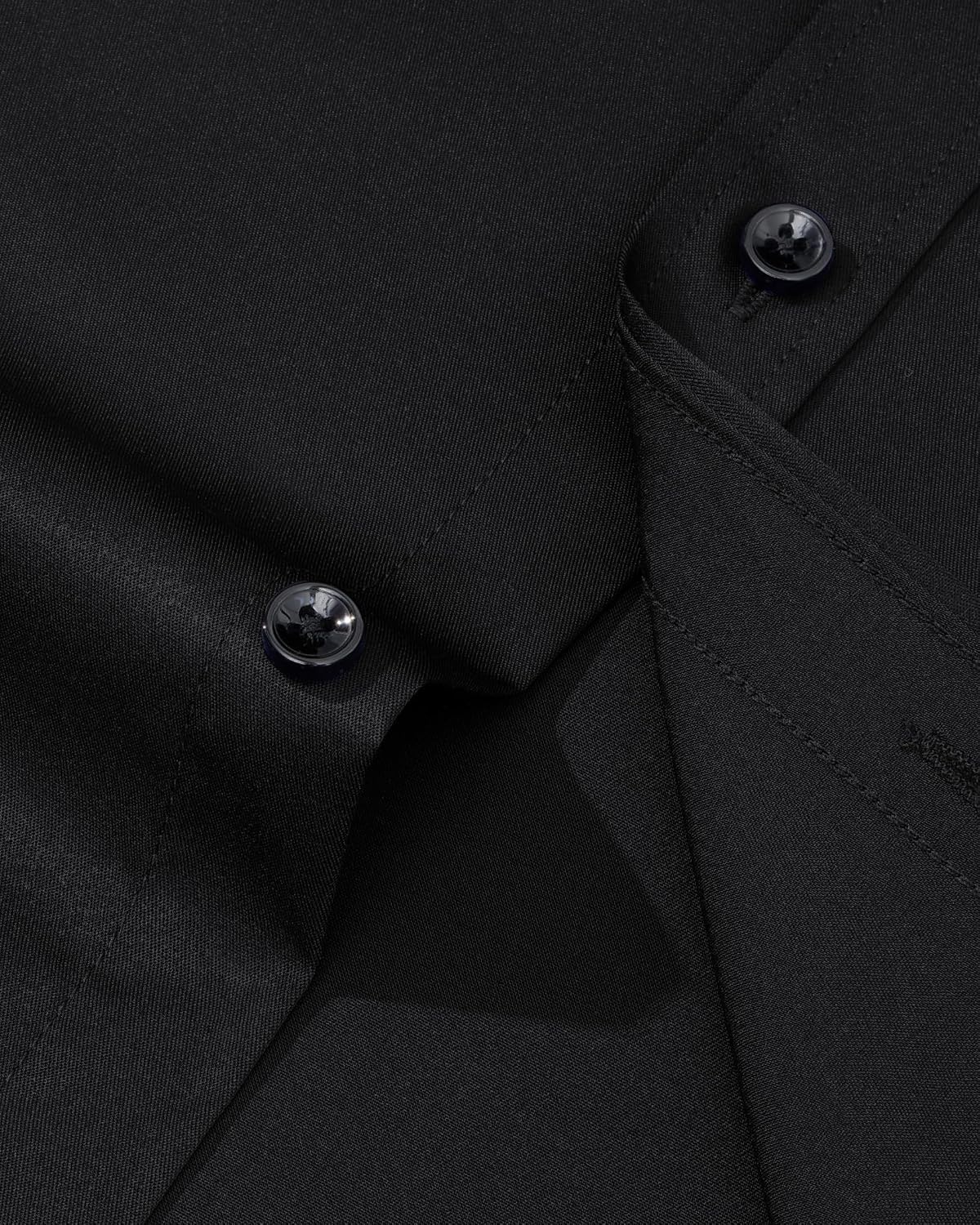 image:imageMens Dress Shirt Long Sleeve Wrinkle Free Stretch Button Down Shirts Non Iron Regular Fit Solid Color Button Up for Business Casual Wedding Office Work Party Dating Interview Meeting FormalBlack