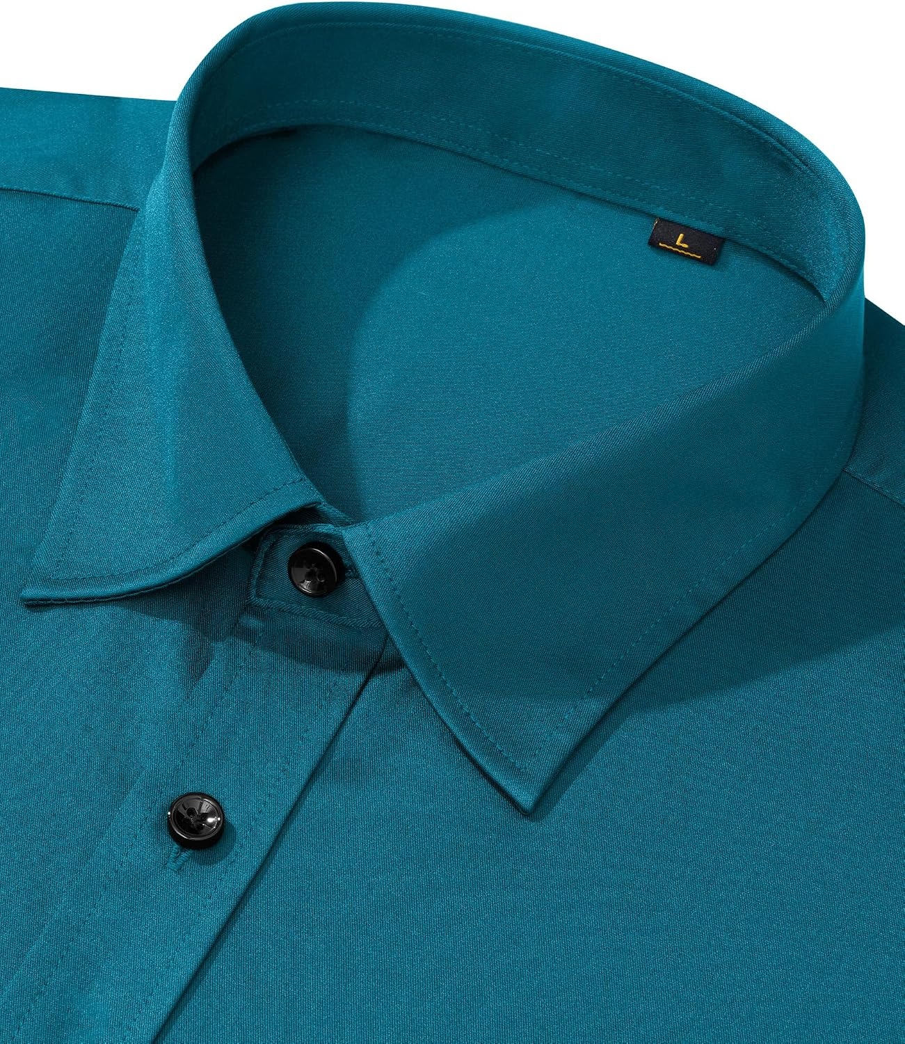 image:imageMens Dress Shirt Long Sleeve Wrinkle Free Stretch Button Down Shirts Non Iron Regular Fit Solid Color Button Up for Business Casual Wedding Office Work Party Dating Interview Meeting FormalTeal