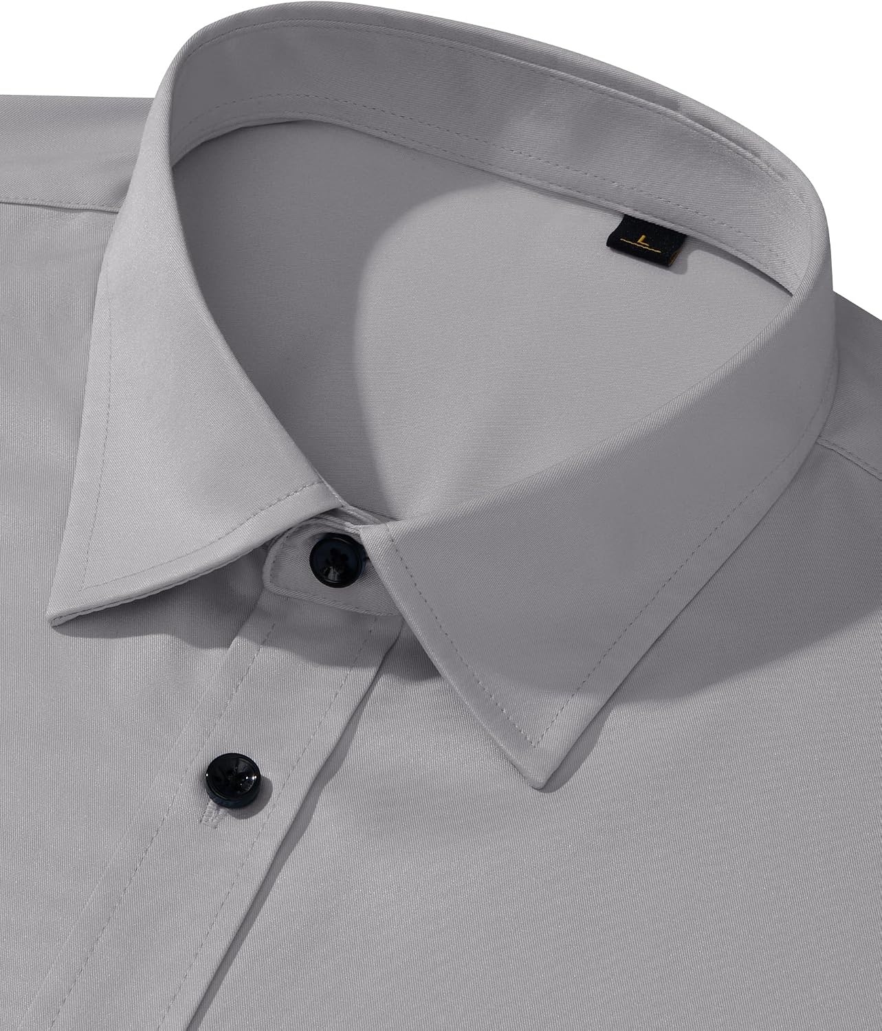 image:imageMens Dress Shirt Long Sleeve Wrinkle Free Stretch Button Down Shirts Non Iron Regular Fit Solid Color Button Up for Business Casual Wedding Office Work Party Dating Interview Meeting FormalGrey
