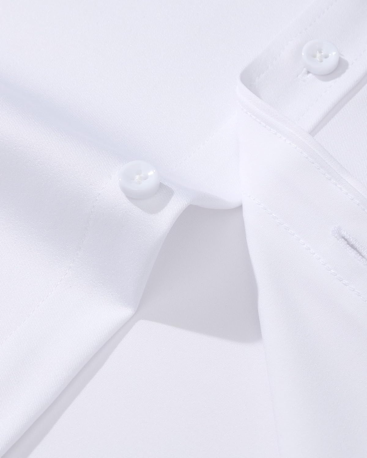 image:imageMens Dress Shirt Long Sleeve Wrinkle Free Stretch Button Down Shirts Non Iron Regular Fit Solid Color Button Up for Business Casual Wedding Office Work Party Dating Interview Meeting FormalSolid White