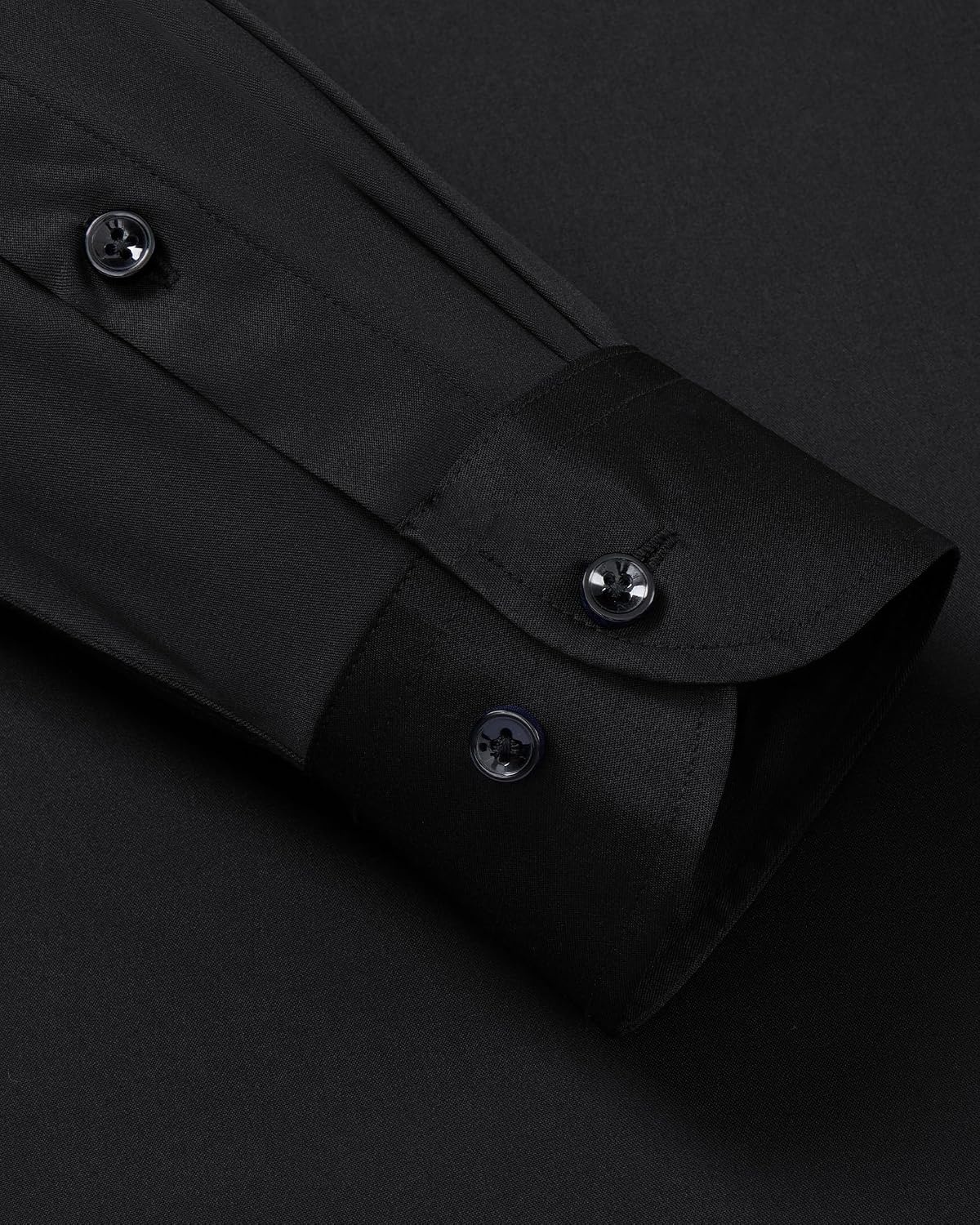 image:imageMens Dress Shirt Long Sleeve Wrinkle Free Stretch Button Down Shirts Non Iron Regular Fit Solid Color Button Up for Business Casual Wedding Office Work Party Dating Interview Meeting FormalBlack