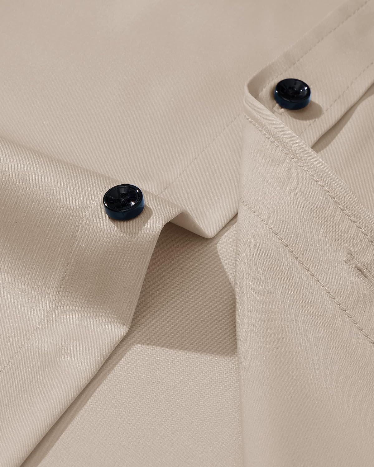 image:imageMens Dress Shirt Long Sleeve Wrinkle Free Stretch Button Down Shirts Non Iron Regular Fit Solid Color Button Up for Business Casual Wedding Office Work Party Dating Interview Meeting FormalTan