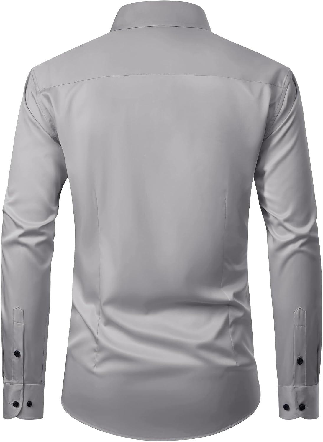 image:imageMens Dress Shirt Long Sleeve Wrinkle Free Stretch Button Down Shirts Non Iron Regular Fit Solid Color Button Up for Business Casual Wedding Office Work Party Dating Interview Meeting FormalGrey
