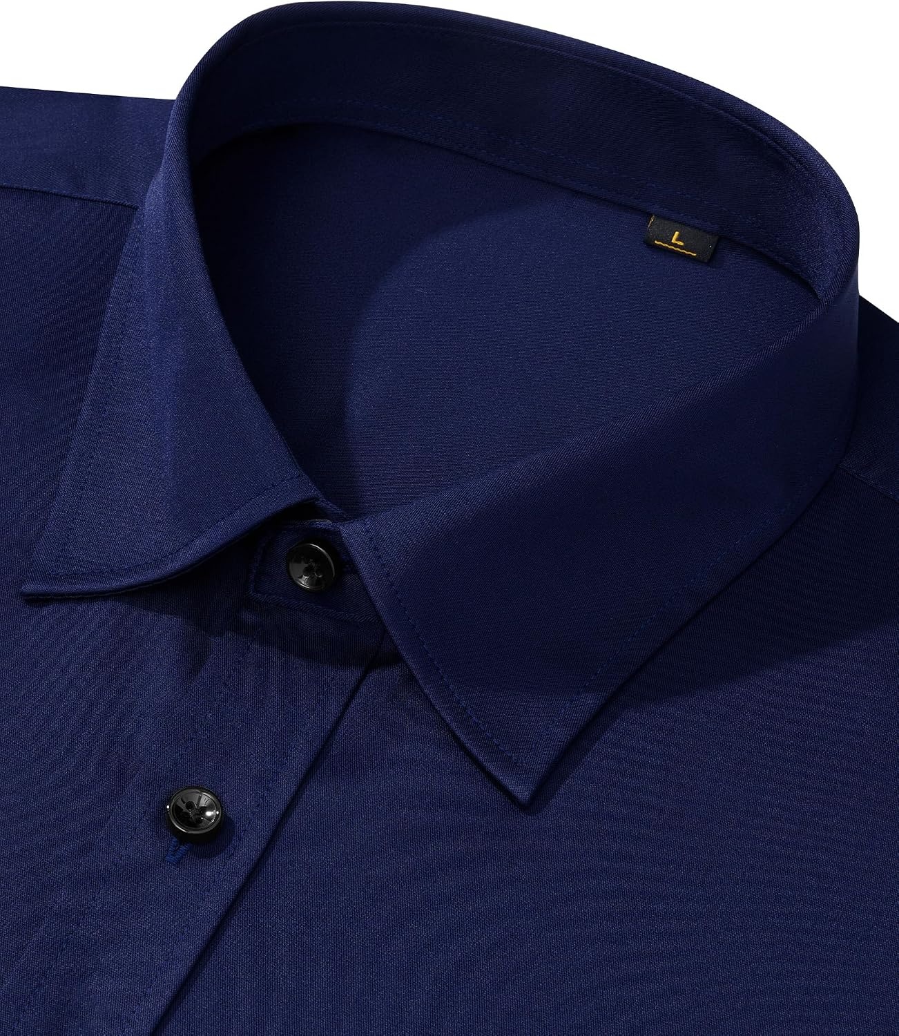 image:imageMens Dress Shirt Long Sleeve Wrinkle Free Stretch Button Down Shirts Non Iron Regular Fit Solid Color Button Up for Business Casual Wedding Office Work Party Dating Interview Meeting FormalNavy Blue