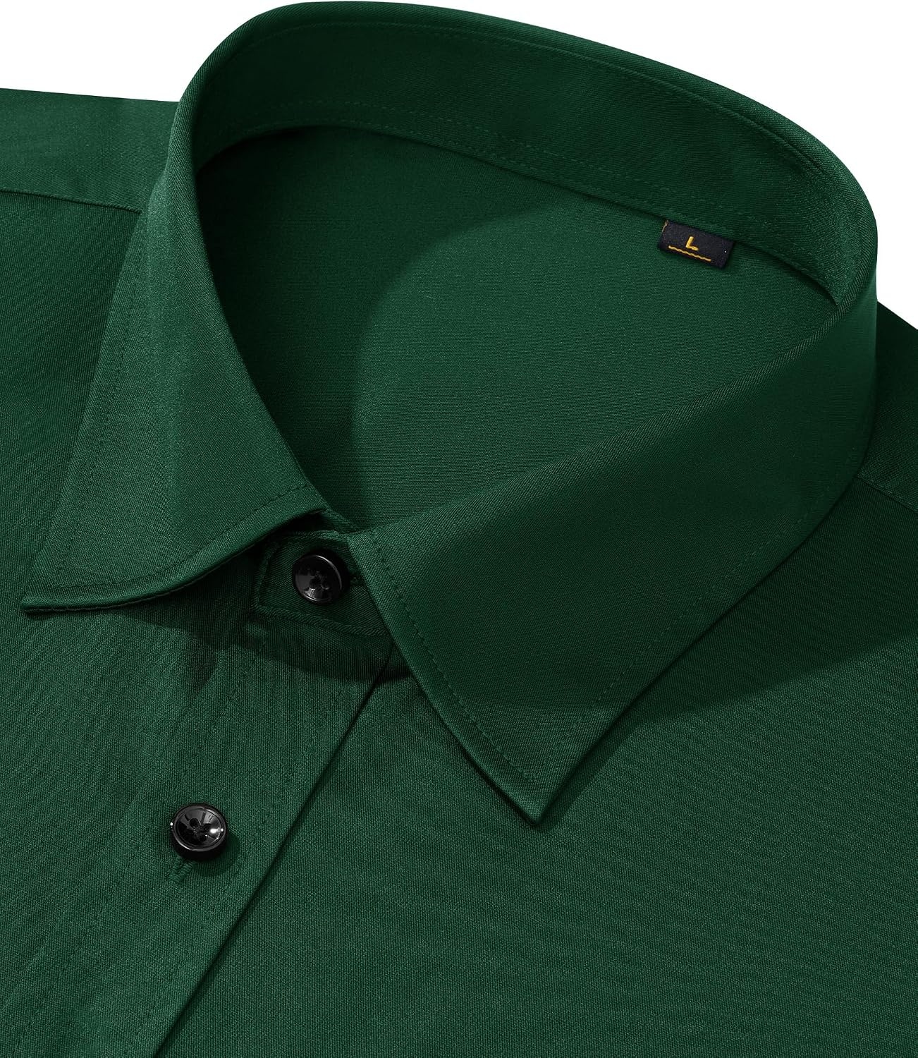image:imageMens Dress Shirt Long Sleeve Wrinkle Free Stretch Button Down Shirts Non Iron Regular Fit Solid Color Button Up for Business Casual Wedding Office Work Party Dating Interview Meeting FormalGreen