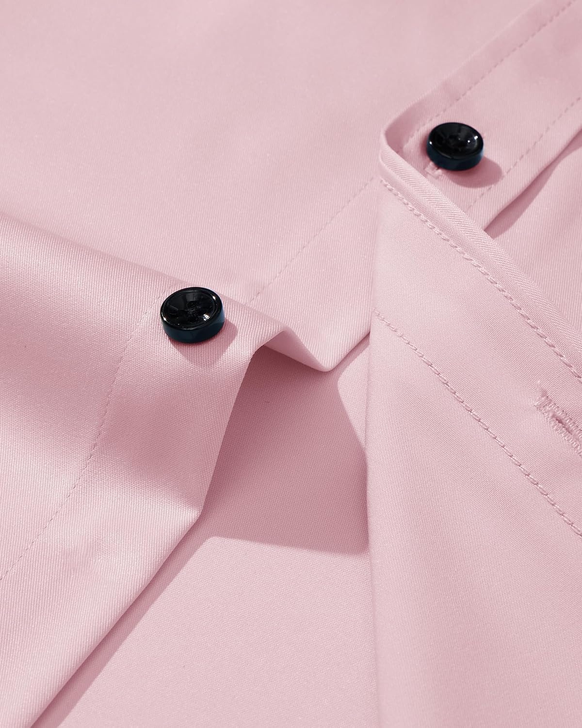 image:imageMens Dress Shirt Long Sleeve Wrinkle Free Stretch Button Down Shirts Non Iron Regular Fit Solid Color Button Up for Business Casual Wedding Office Work Party Dating Interview Meeting FormalPink
