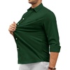 Alimens & Gentle Mens Oxford Shirt Casual Stretch Long Sleeve Dress Shirt | Smart Casual Tops, Wrinkle Resistant, Solid, Untucked Fit, with Chest Pocket, Cotton Blend, Casual Formal Business Occasions(Dark Green)