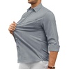 Alimens & Gentle Mens Oxford Shirt Casual Stretch Long Sleeve Dress Shirt | Smart Casual Tops, Wrinkle Resistant, Solid, Untucked Fit, with Chest Pocket, Cotton Blend, Casual Formal Business Occasions(Grey)