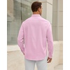 Alimens & Gentle Mens Oxford Shirt Casual Stretch Long Sleeve Dress Shirt | Smart Casual Tops, Wrinkle Resistant, Solid, Untucked Fit, with Chest Pocket, Cotton Blend, Casual Formal Business Occasions(Light Pink)