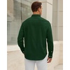 Alimens & Gentle Mens Oxford Shirt Casual Stretch Long Sleeve Dress Shirt | Smart Casual Tops, Wrinkle Resistant, Solid, Untucked Fit, with Chest Pocket, Cotton Blend, Casual Formal Business Occasions(Dark Green)