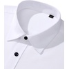 Mens Dress Shirt Long Sleeve Wrinkle Free Stretch Button Down Shirts | Non Iron, Regular Fit Solid Color Button Up, for Business Casual Wedding Office Work Party Dating Interview Meeting Formal(White)