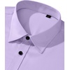 Mens Dress Shirt Long Sleeve Wrinkle Free Stretch Button Down Shirts | Non Iron, Regular Fit Solid Color Button Up, for Business Casual Wedding Office Work Party Dating Interview Meeting Formal(Lavender)
