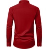 Mens Dress Shirt Long Sleeve Wrinkle Free Stretch Button Down Shirts | Non Iron, Regular Fit Solid Color Button Up, for Business Casual Wedding Office Work Party Dating Interview Meeting Formal(Red)