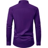 Mens Dress Shirt Long Sleeve Wrinkle Free Stretch Button Down Shirts | Non Iron, Regular Fit Solid Color Button Up, for Business Casual Wedding Office Work Party Dating Interview Meeting Formal(Purple)