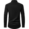 Mens Dress Shirt Long Sleeve Wrinkle Free Stretch Button Down Shirts | Non Iron, Regular Fit Solid Color Button Up, for Business Casual Wedding Office Work Party Dating Interview Meeting Formal(Black)